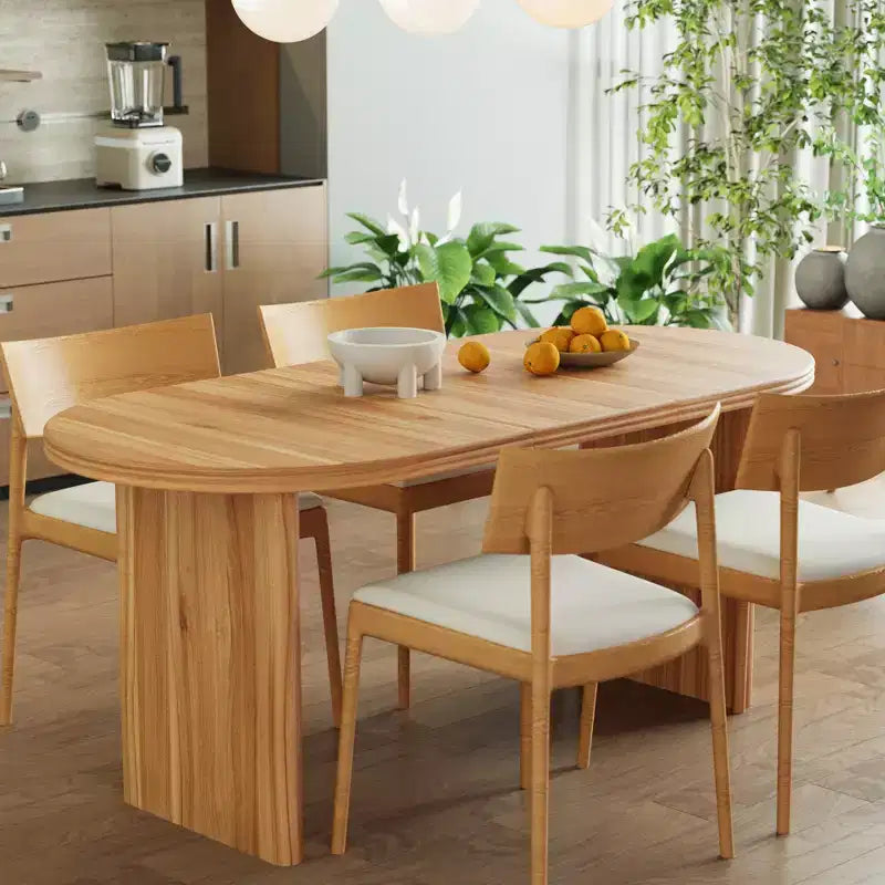 55.12-70.87Tavolo da pranzo moderno allungabile con prolunghe rimovibili, tavolo in stile moderno di metà secolo, adatto per sale da pranzo