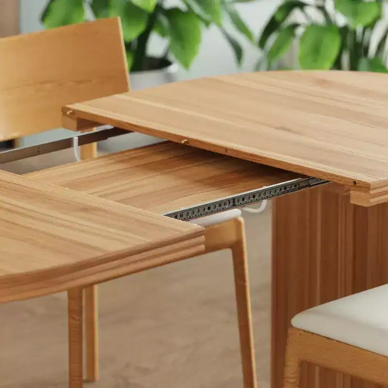 55.12-70.87Tavolo da pranzo moderno allungabile con prolunghe rimovibili, tavolo in stile moderno di metà secolo, adatto per sale da pranzo