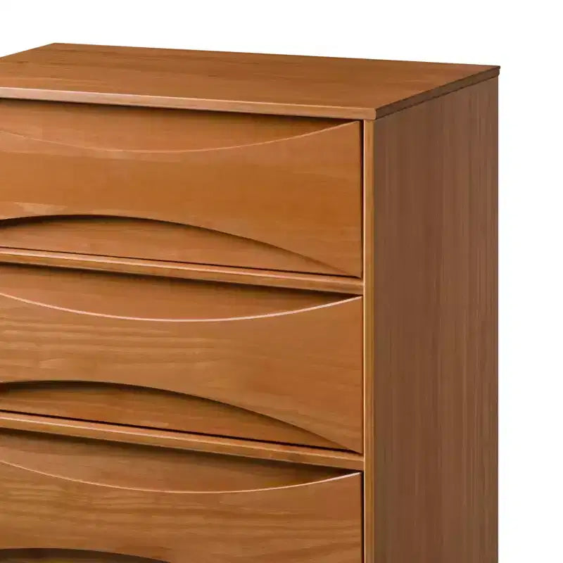 Cassettiera sagomata a 5 cassetti in stile moderno di metà secolo
