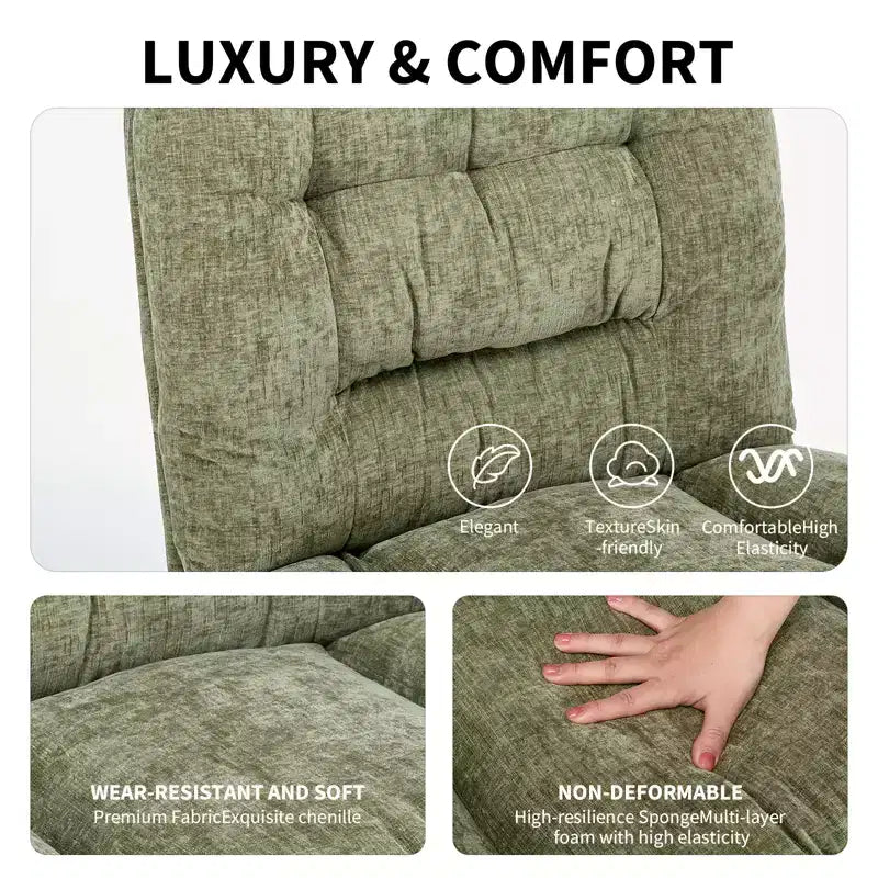 Sedia incrociata in ciniglia con ruote, sedia da vanità girevole a 360° regolabile in altezza con doppio cuscino, sedile ergonomico ampio per camera da letto, soggiorno