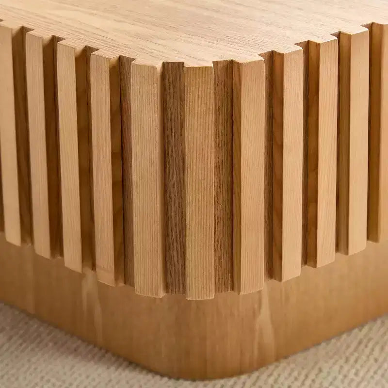 Tavolino Rotondo con Doppio Contenitore, Vano Nascosto e Piedini Regolabili, Legno Naturale, 80 cm