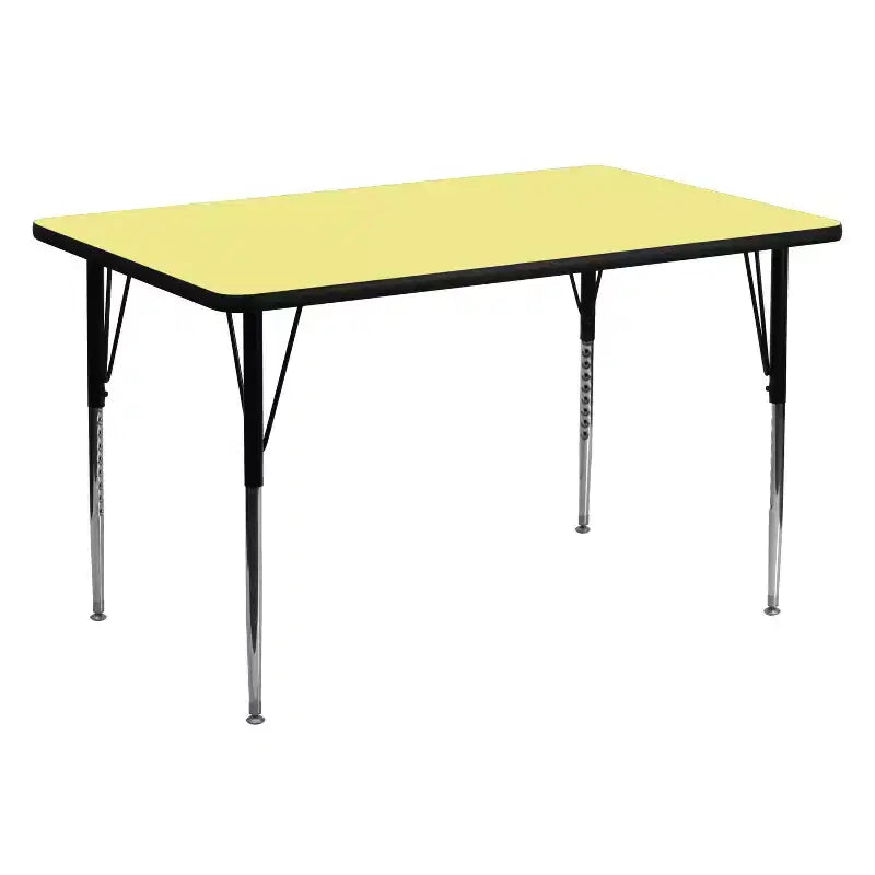Tavolo attività rettangolare laminato a caldo 76x152 cm con gambe regolabili in altezza standard