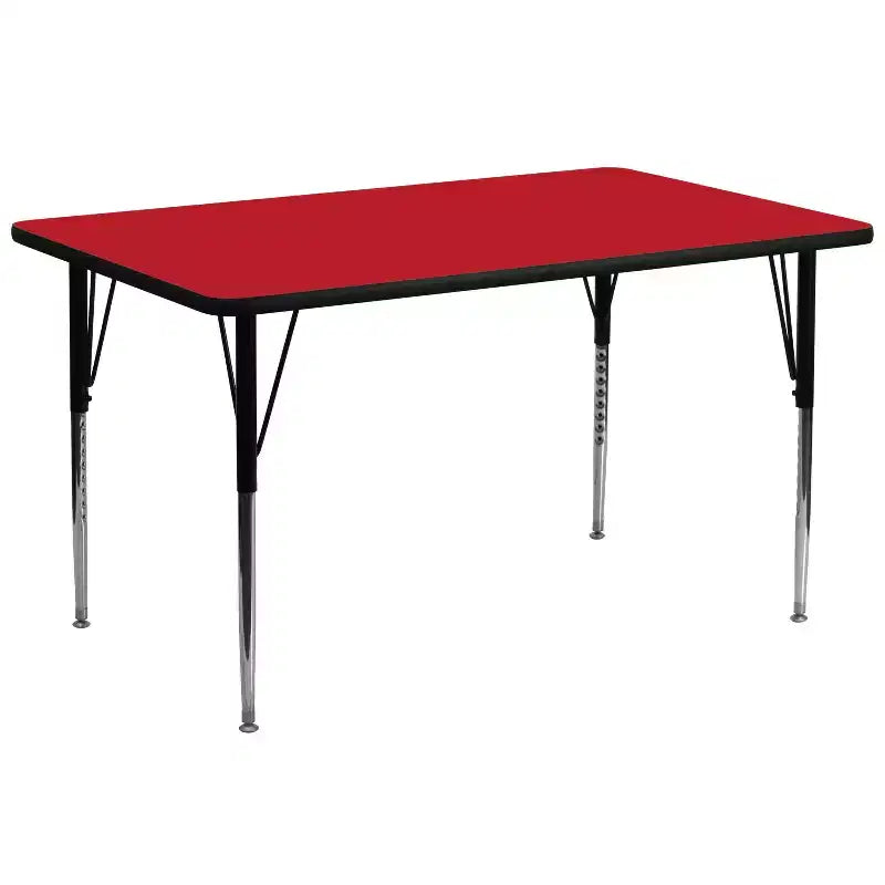 Tavolo per attività rettangolare in laminato ad alta pressione 30"L x 72"P con gambe regolabili in altezza standard