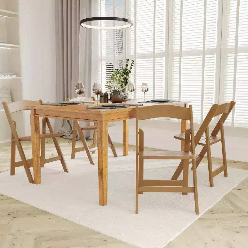 Sedia da pranzo pieghevole in legno massello